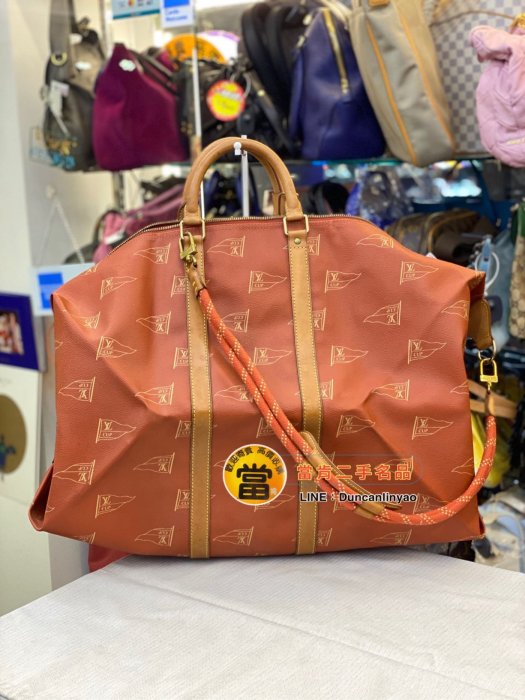 《當肯二手名品》LV 1995年 帆船盃 限定 絕版 手提袋 手提包 旅行袋 keepall ㊣