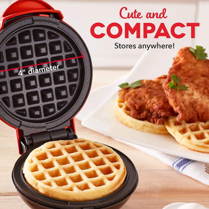 【EASY_BUTY】{現貨} 美國 DASH 迷你鬆餅機 Mini Waffle Maker 紅色 代購 特惠$777