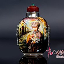 ＊奢華大道國際精品＊【J1018】王九州內畫鼻煙壺(人物)