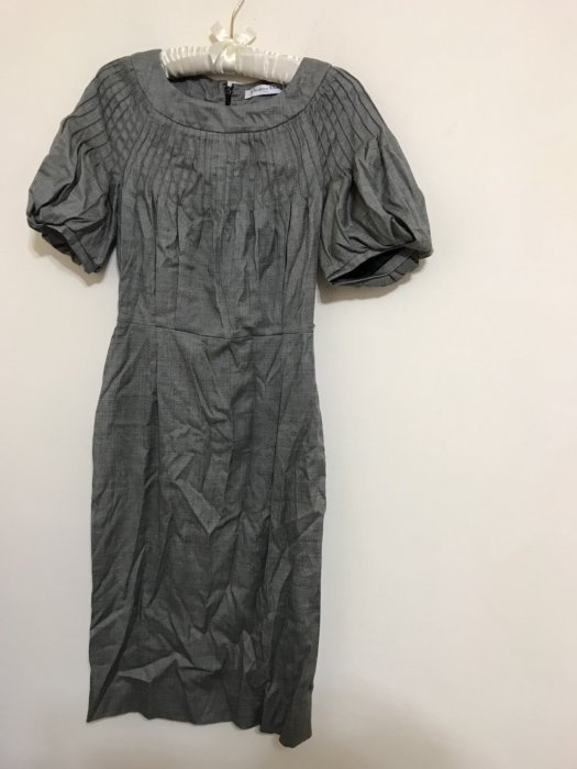 Christian Dior 法國製造 灰色 設計 質感 時尚 洋裝 (綁帶遺失) 20171209-4