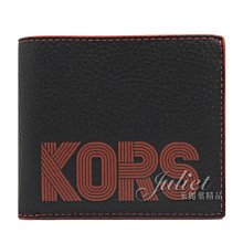 【茱麗葉精品】全新精品 MICHAEL KORS 專櫃商品 COOPER 經典流線文字8卡短夾.黑/紅 現貨