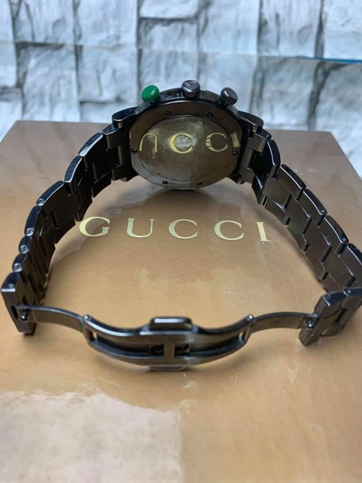 GUCCI 古馳  YA101331手錶 G-CHRONO 43mm 大G錶殼 鍍黑 計時