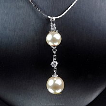 珍珠林~雙鑽南洋硨磲貝淡黃色珍珠墬~限量款式出清價 #154
