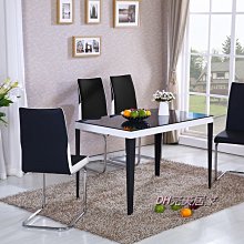 【DH】商品貨號N940-3商品名稱《曼可》4.3尺黑色玻璃餐桌/餐椅(另計)主要地區免運費