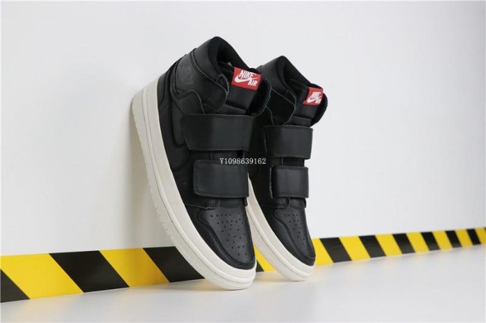 Air Jordan 1 High Double Strap “BLACK” 魔術貼黑白 休閒運動 籃球鞋 AQ7924-001 男女鞋