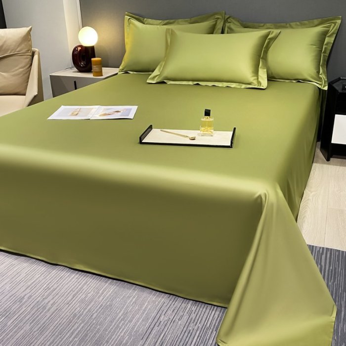 特賣-家紡 2023新款100支長絨棉系列--單品床單 青葉綠 高端 輕易入睡 面料柔軟 深度睡眠 親膚