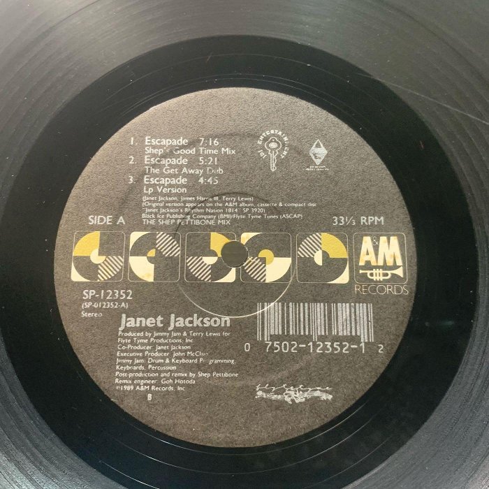 美國R&B天后-珍娜傑克森-惡作劇-二手混音單曲黑膠唱片 (美國高音質盤）Janet Jackson - Escapade Maxi-Single Vinyl