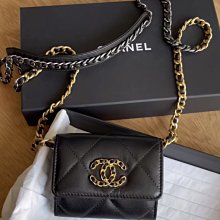 Chanel 香奈兒包 AP1787 CHANEL 19 斜背零錢包 黑 現貨