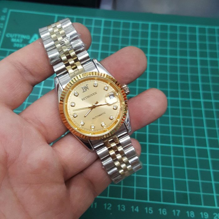 ＜行走順暢＞機械錶 蠔式 實心錶帶 男錶 鎖牙 隨便賣 另有 石英錶 老錶 滿天星 G08