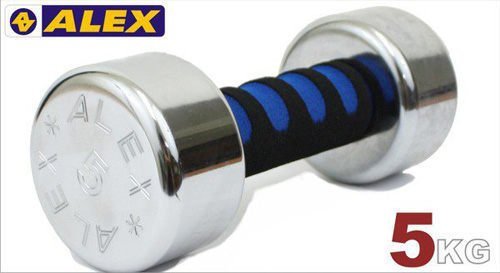 （高手體育）ALEX 新型泡棉電鍍啞鈴A0105 -5KG/支 有(01-10)-公斤 A-0105 (有現貨)