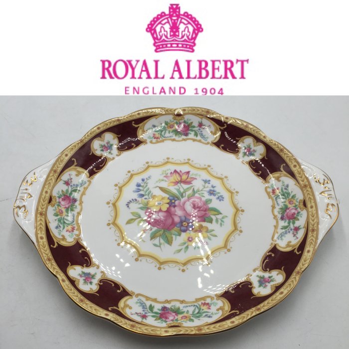 【皮老闆二店】二手真品 ROYAL ALBERT 盤子 水果盤 沙拉盤 花紋 26.5*23 器829