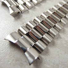 【錶帶家】20mm不銹鋼錶帶實心圓弧頭代用勞力士總統錶帶 Rolex 16234 等三珠中亮鎖螺絲調整全實心鋼帶