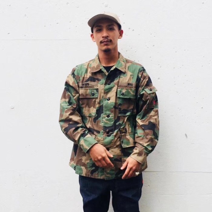 亞軒潮店潮款現貨WTAPS JUNGLE LS 02/SHIRT.COTTON.SATIN.CAMO 迷彩四