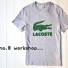 ☆【LA男生館】☆【LACOSTE鱷魚LOGO絨面印圖短袖T恤】☆【LA004F7】(M-L-XL)