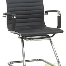 [ 家事達 ] 台灣OA-350-4 高級黑色透氣皮面洽談椅 特價