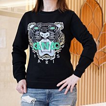 Kenzo Tiger cotton sweatshirt 虎頭長袖棉T 黑/綠字