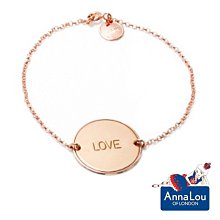 Anna Lou OF LONDON 台北ShopSmart直營店 優雅字墜 玫瑰金手鍊 LOVE