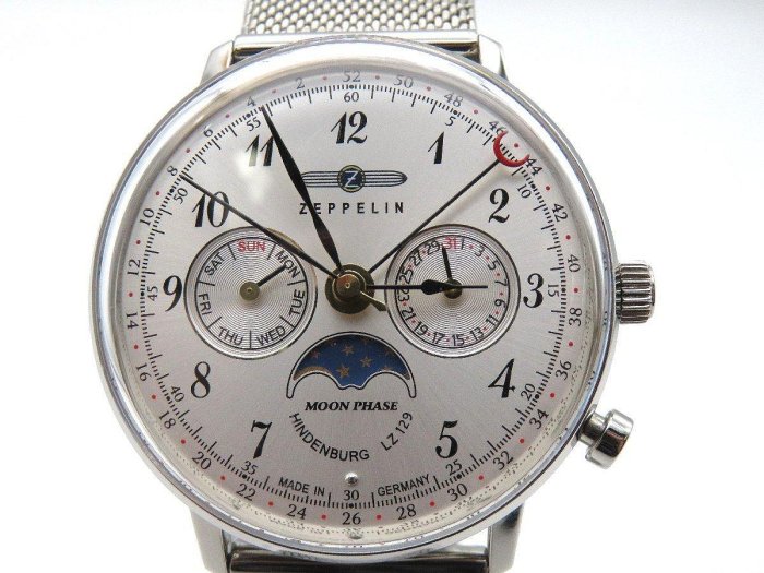 【精品廉售/手錶】德國名錶Zeppelin齊柏林飛船錶 亮眼酷錶 石英錶*#7037-1*防水*美品*
