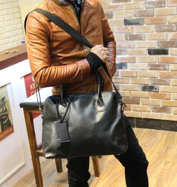 FINDSENSE Z1 韓國 時尚 潮 男 皮質 手提包 複古 單肩包 斜背包 側背包 電腦包 公事包
