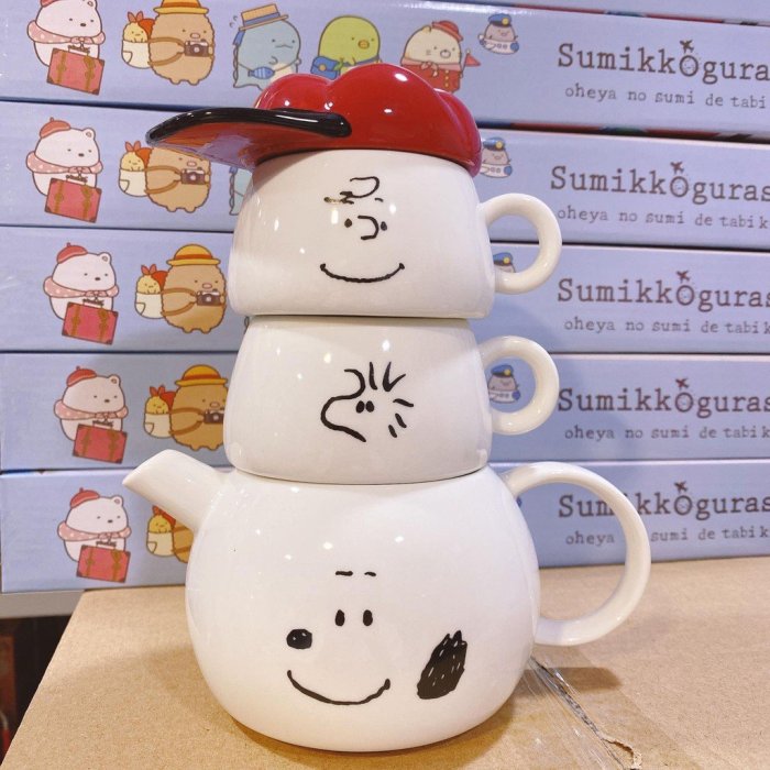 【Wenwens】日本 正版 現貨 SNOOPY 史努比 史奴比 陶瓷 茶壺 茶杯組