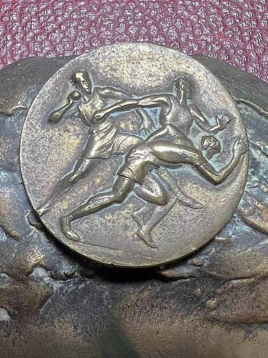 紀念章 1952年意大利田徑錦標賽銅獎牌紀念章徽章古玩古董