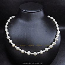 珍珠林~出清品特價中~8MM+4MM日本最高級水晶珍珠項鍊#977