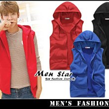 【Men Star】免運費 韓版棉質連帽背心 防寒外套 黑色背心 男 女 媲美 stage lacoste tommy