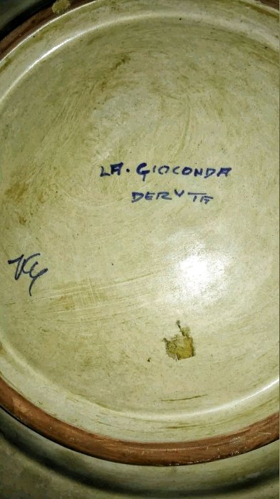 【波賽頓-歐洲古董拍賣】歐洲/西洋 意大利古董 意大利托斯卡尼手工彩繪瓷盤一個(年份:1950年)(直徑:43cm)(落款:DERVTR)(已售出)
