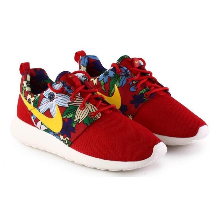 =CodE= NIKE WMNS ROSHE ONE PRINT 花卉網布慢跑鞋(紅黃) 599432-674 輕量 女