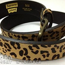 【HYDRA】2012AW Levis x Supreme Levi's 聯名系列 豹紋 Leopard Belt 皮帶 腰帶 馬毛 SZ：S/M適用