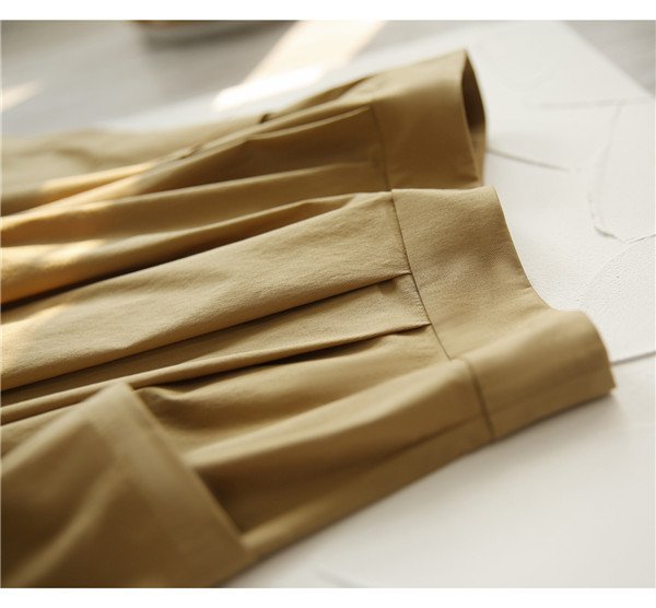 歐單 新款 優雅經典赫本風 側邊大口袋 修身顯瘦好版型 高腰A字傘裙 三色 (Y1064)