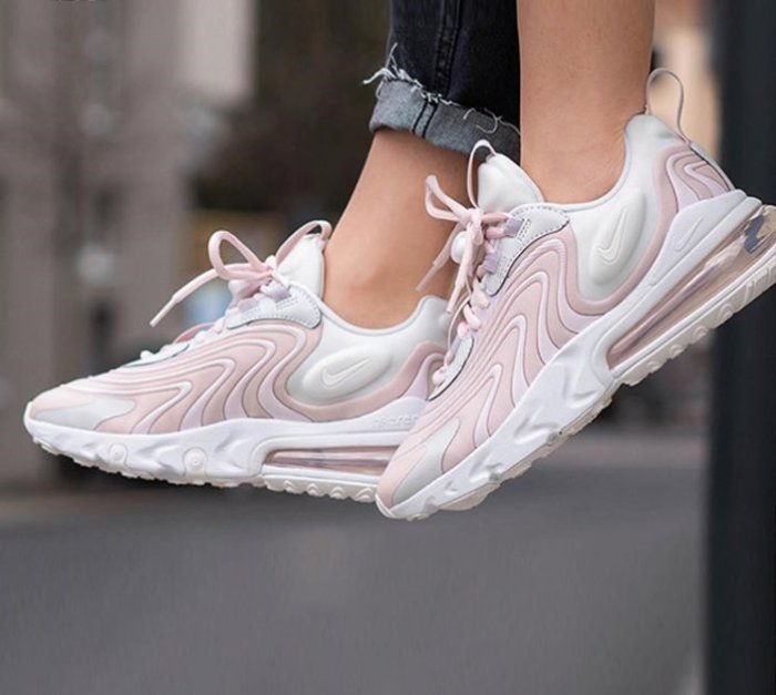 老夫子 NIKE AIR MAX 270 REACT ENG  休閒運動 慢跑鞋 粉 CK2595-001 女鞋