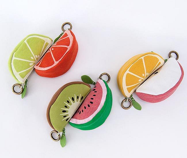 CHUMS Smile Cut Fruits Pouch 男女 零錢包 紅