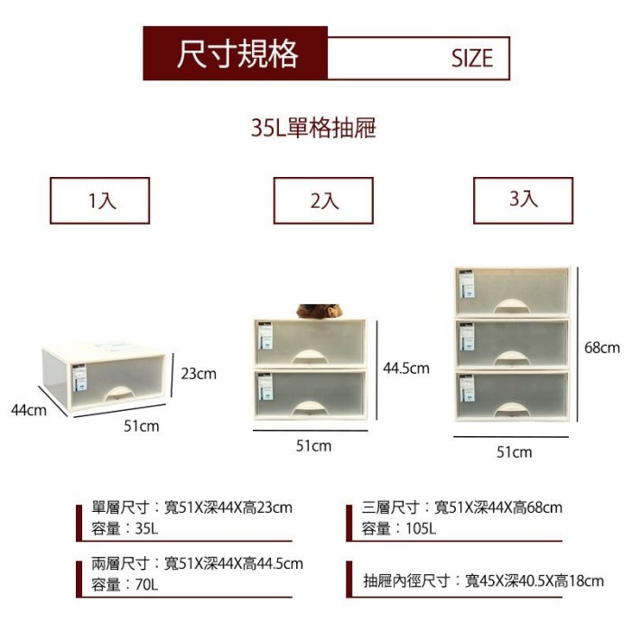 收納箱【單格兩入】極簡澈亮可自由堆疊抽屜櫃【架式館】塑膠箱/玩具箱/K0981/置物櫃/整理箱/衣物收納箱/收納櫃