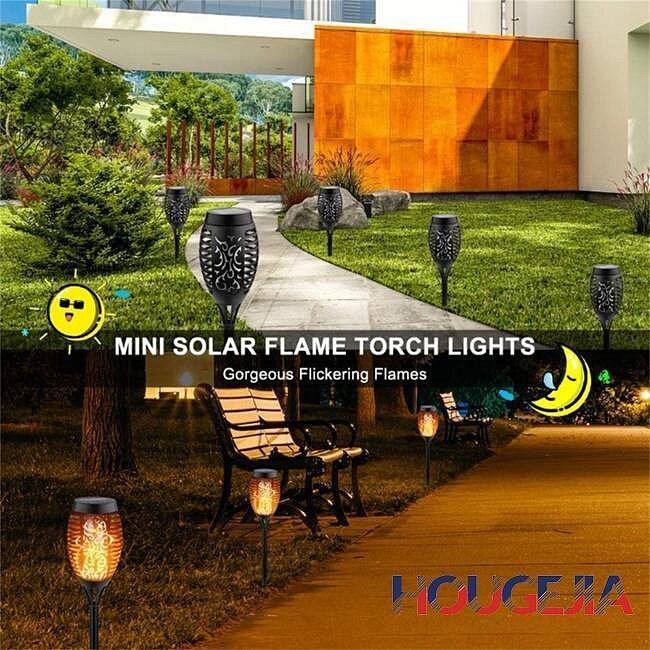 Houg 4 件裝 12led 太陽能手電筒防水超亮自動開關戶外燈,用於花園裝飾