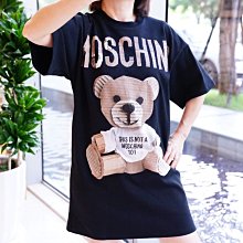 Moschino 紙箱熊 短袖棉質洋裝 黑  現貨