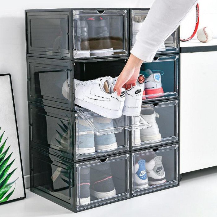 鞋櫃抽屜式神器收納盒單獨硬塑膠鞋架鞋子鞋盒宿舍透明磁吸省空間
