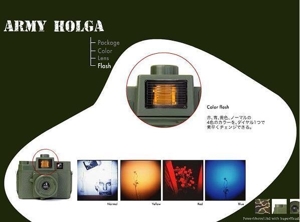 日本Superheadz Army Holga 120CFN-X Lomo Style 軍綠機身四色閃