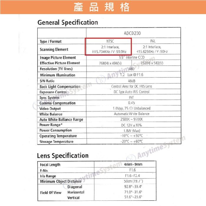 安力泰系統~＊出清品＊ 吸頂式 半球型 變焦攝影機 監視器 解析度480TVL