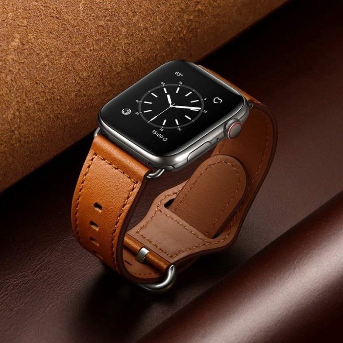 森尼3C-輕奢真皮錶帶 Apple Watch SE 6 5 4 商務錶帶 iWatch 40mm/44mm替換錶帶 軟皮-品質保證