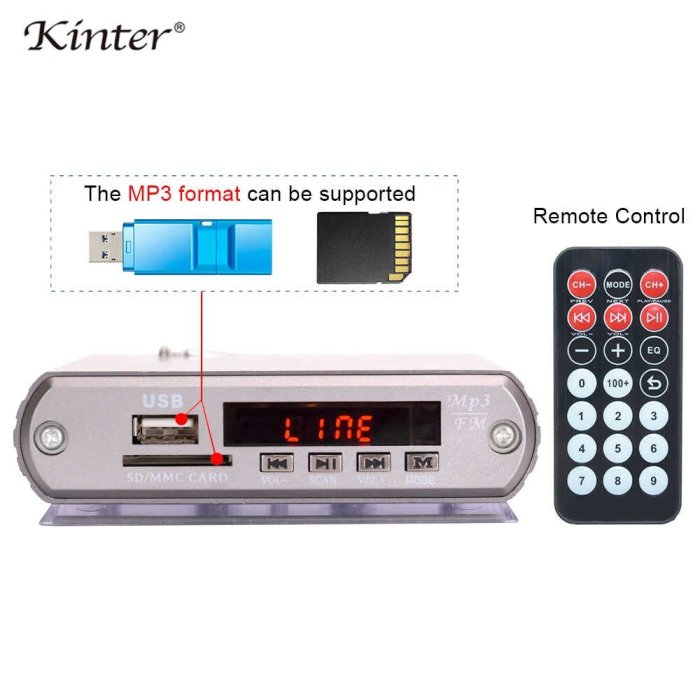 Kinter A5 藍芽接收器 AUX 播放機 讀卡器 FM MP3 音頻接收器 音箱變藍芽音響 音箱音響轉換器