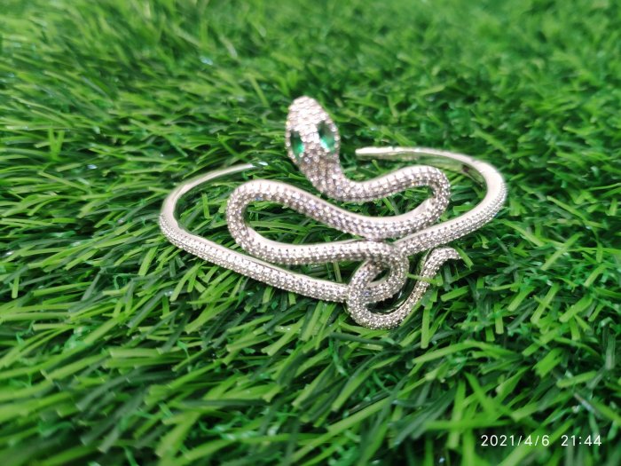 摩納哥皇室珠寶 APM monaco 蛇 水鑽+純銀 手環【全新庫存】【保證真品&超低價可刷卡】