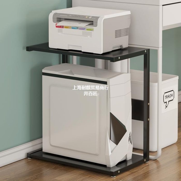 現貨熱銷-電腦主機箱托架多層置物架落地可移動家用臺式辦公室打印機收納架滿仟免運