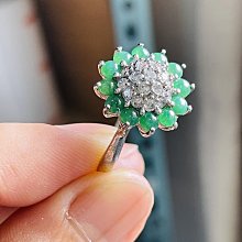 超值套組~A貨緬甸玉 冰種老坑綠蛋翡翠戒指+耳針套組 戒指內徑17.1mm(銀檯固定圍)