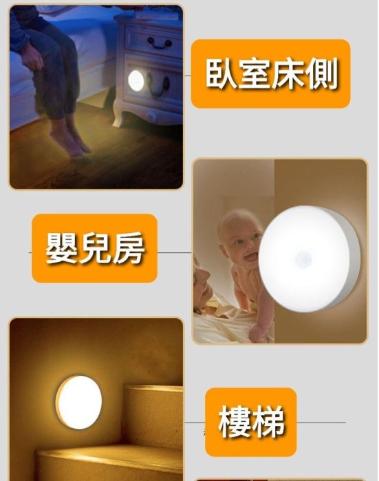 人體感應燈 LED 磁吸 感應燈 小夜燈 大尺寸～萬能百貨