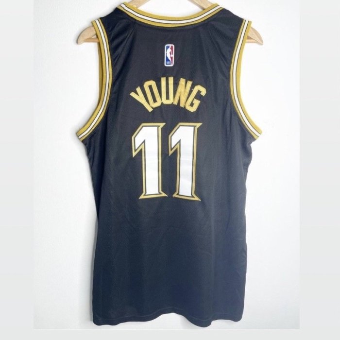 亞特蘭大老鷹隊 #11 特雷年輕城市版 NBA 籃球球衣黑色 20 / 21-master衣櫃3