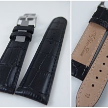 【錶帶家】代用萬寶龍 Montblanc 浪琴 coach 特殊尺寸17mm 黑色真牛皮壓鱷魚紋頂級牛皮錶帶如真鱷魚皮