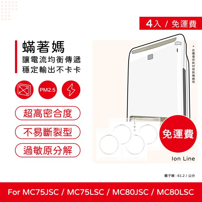 四入免運 蟎著媽 正廠品 最新款 大金 離子化線 離子線 MC75JSC MC80JSC MC75LSC MC80LSC