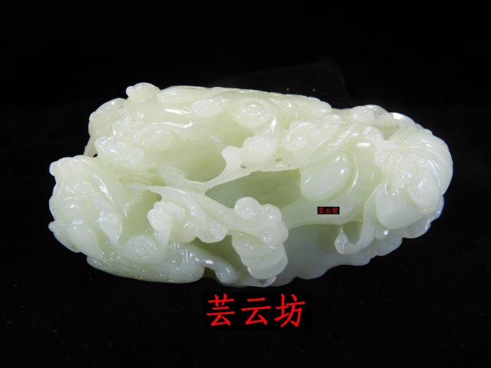 【芸云坊】和闐玉‧和田黃白玉籽料【如意福壽金蟾】原石雕（120g)把件/珍玩/項錬/玉墜子/子岡牌/子崗牌＊