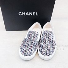 B3680 chanel黑白紅毛呢拚灰麂皮休閒漁夫鞋(遠麗精品 台北店)